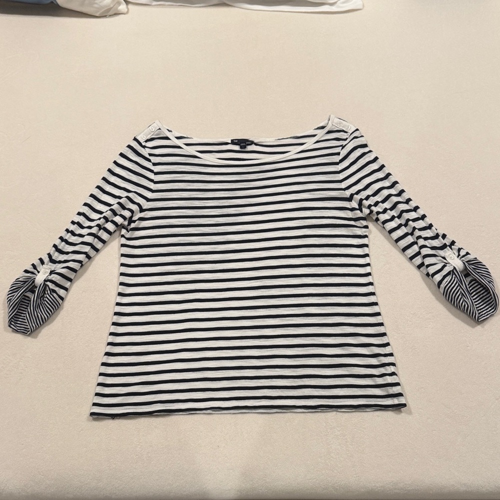 Striped Blue and White Women's Top